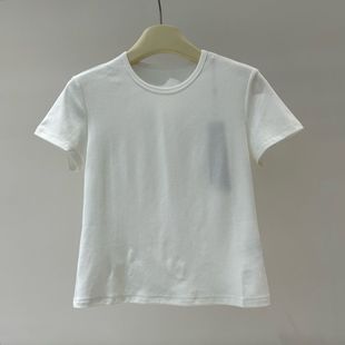2025秋新光板简约百搭休闲白色圆领短袖 商场同款 T恤女上衣E362658