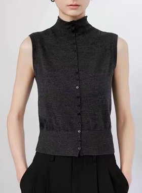 商场同款2025秋季新款百搭圆领无袖针织衫上衣马甲女AR803030-689