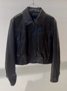 佳禾艾诺丝2026春季新款短款翻领PU皮衣酷飒皮夹克外套女BR101122