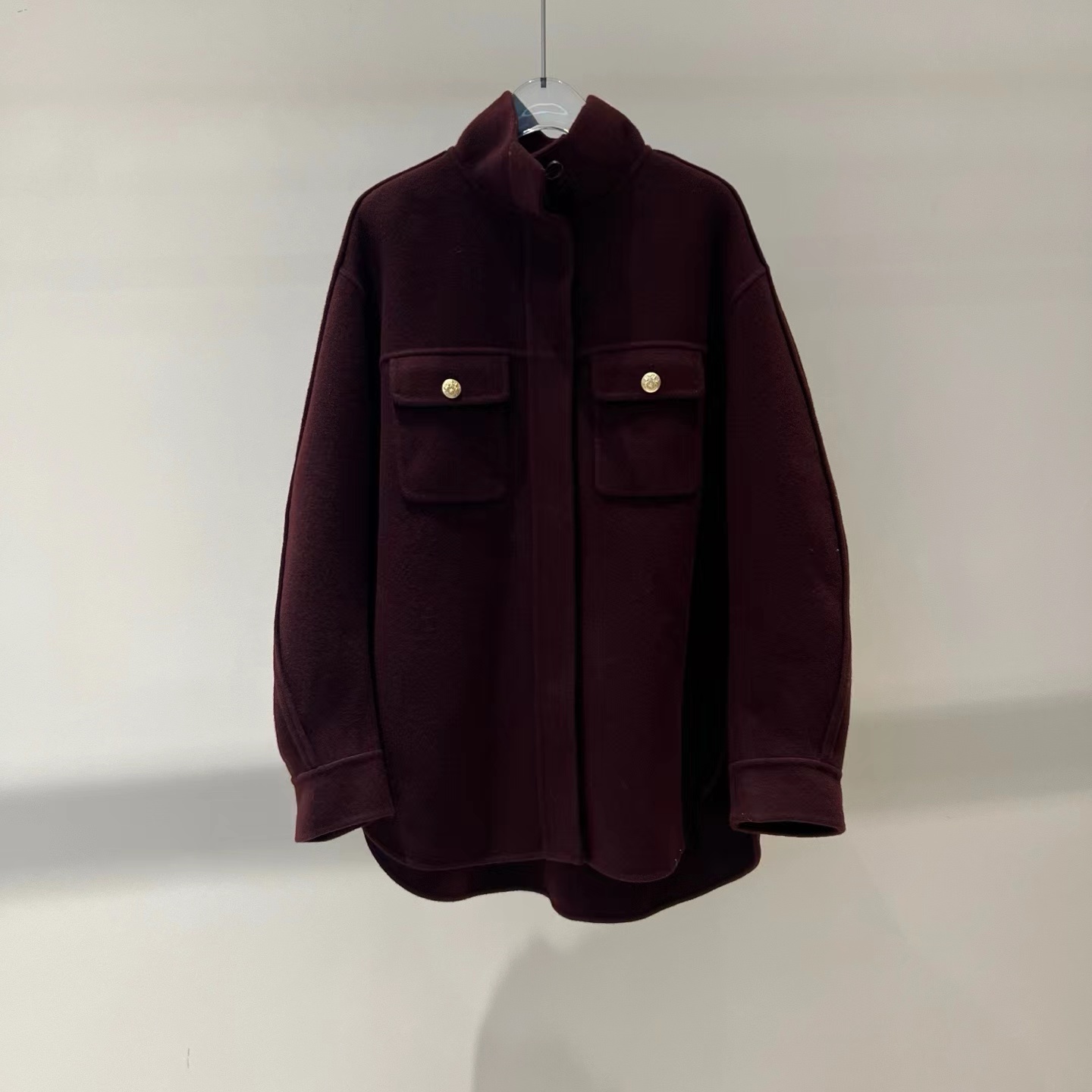 商场同款2025冬季新款时尚立领绵羊毛呢大衣外套女AC234148-2980