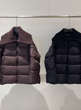 佳禾艾诺丝2025冬季新款冬宽松针织翻领羽绒服外套AR004005-2180