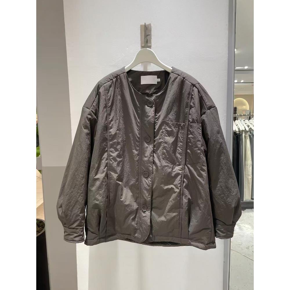 商场同款2025秋新圆领单排扣宽松显瘦百搭棉衣外套4GB282671-798