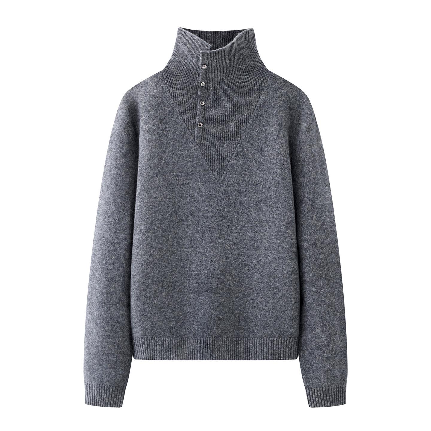 商场同款2025冬新高领针织衫宽松时尚百搭套头毛衣女W667162-899