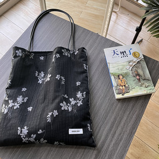 GGSG 国潮风高级感百搭棉麻布包袋子女 BAG墨梅图单肩包小众新中式