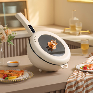 电炒菜炒锅多功能家用一体式 电热火锅宿舍煮面锅不粘电煮锅电热锅