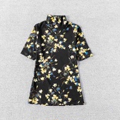 显瘦亮丝网纱打底衫 t恤女修身 高级感高领短袖 欧洲站新款