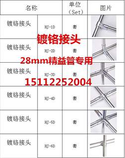 28新款惠美五金管配件线棒连接件镀铬不锈钢精益管银白色金属接头