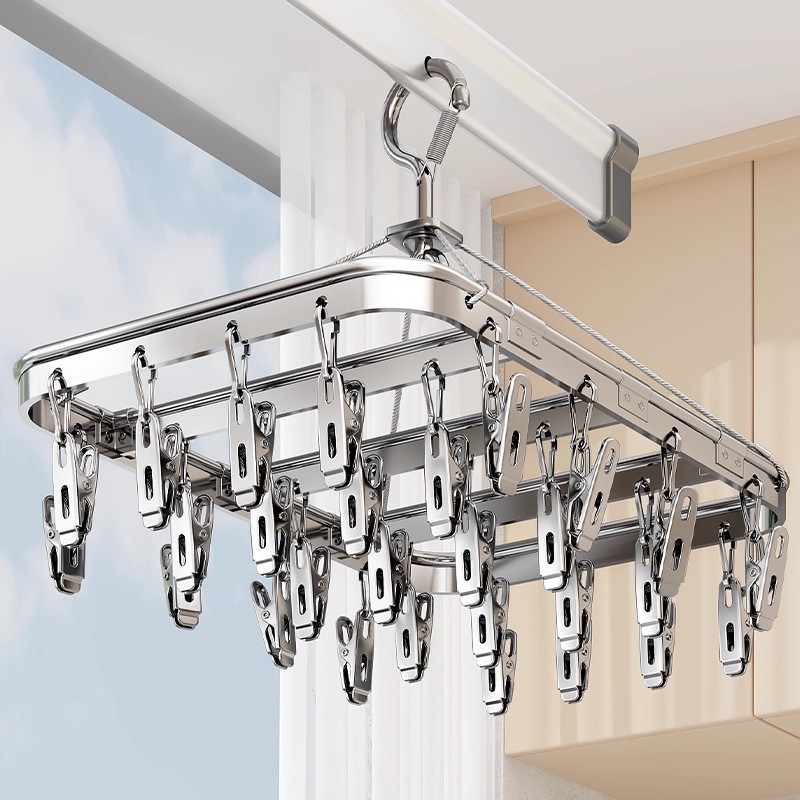 日本进口MUJIE袜子晾晒架多夹子