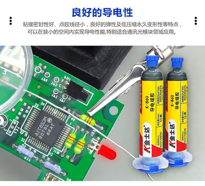 新款K-868/860导电胶弹性高导电密封胶水光模块镍碳导电硅胶