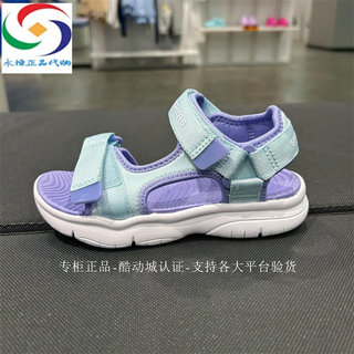 Skechers斯凯奇新款女童运动风鞋柔软轻便魔术贴露趾凉鞋303048