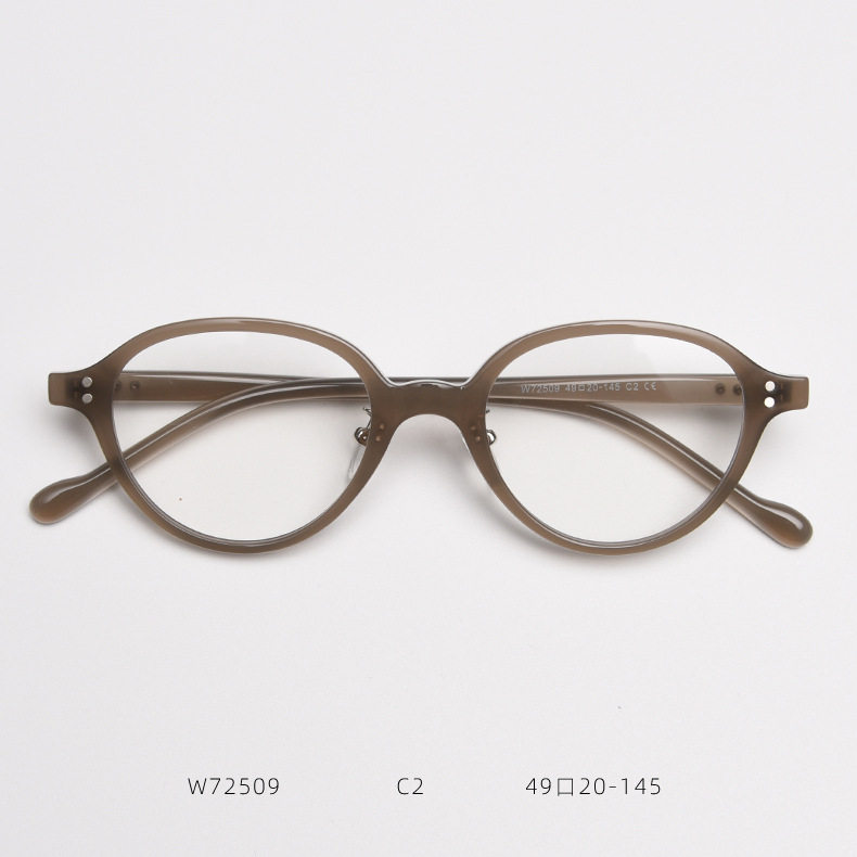 W72509日韩素颜TR90小椭圆近视眼镜框潮男女复古平光镜架可配度数