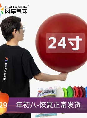 风车气球24寸加厚圆球暮光白浅粉果绿石榴红酒红牛油果绿深蓝黑色