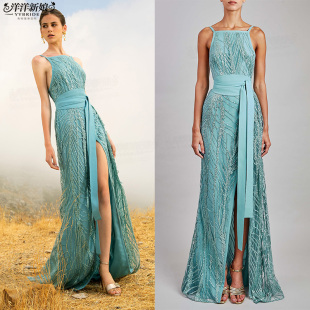 结婚敬酒服2023新款 女性感露腿名媛聚会生日宴显瘦年会明星长礼服