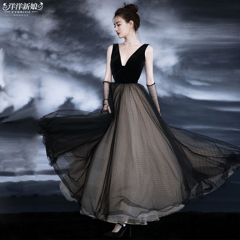 日常可穿简约仙裙晚宴毕业小礼服