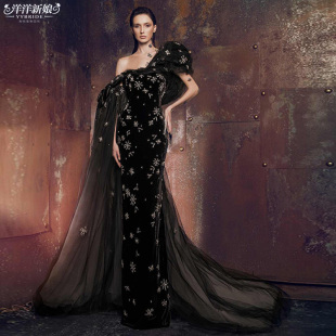 显瘦敬酒服2023新款 演出礼裙名媛生日宴女神鱼尾裙红毯年会长礼服