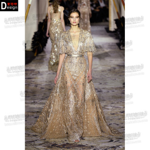 轻奢仙裙鱼尾敬酒服2023新款 女名媛生日晚宴商业活动长礼服深V领