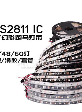 LED全彩ws2811防水灯条5050贴片12V幻彩可编程户外工程软灯带