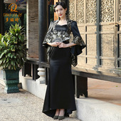 多丽琦宴会晚礼服高端演出走秀旗袍女改良复古中式 连衣裙 礼服长款