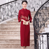 旗袍连衣裙新款 敬酒服平时可穿改良版 中袖 多丽琦喜婆婆高端婚宴装
