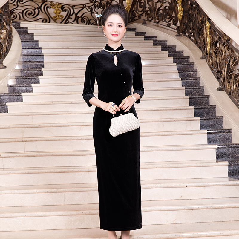多丽琦复古宴会旗袍裙