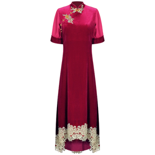 多丽琦改良旗袍演出礼服高端轻奢小众回门服新娘妈妈装平时可穿秋