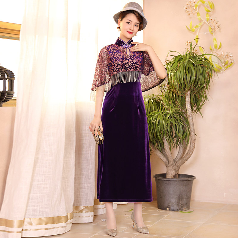 多丽琦 Elite retro autumn cheongsam, skirt, cloak, set