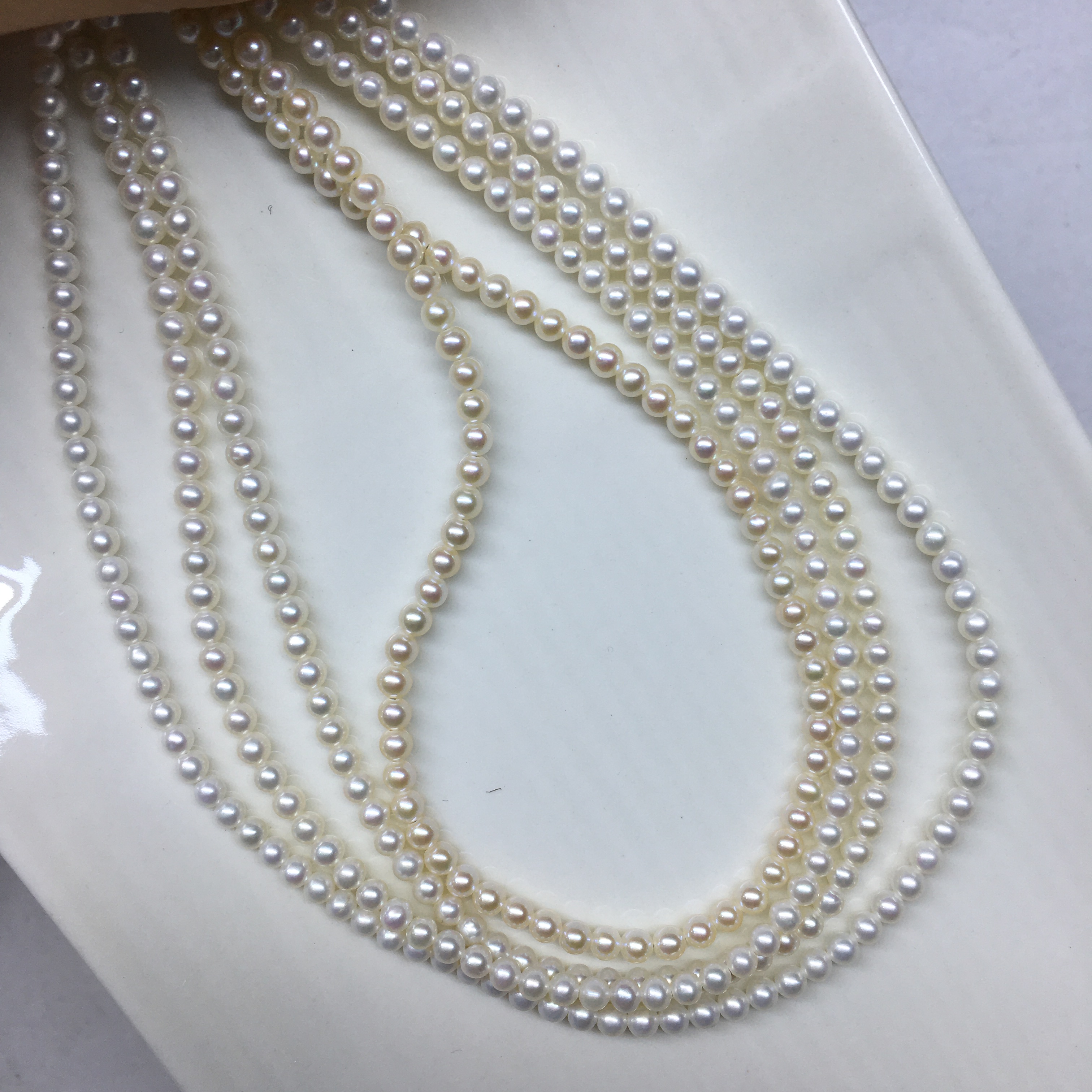 【正圆极光手工小珠毕业级半成品500元】约3-3.5毫米淡水珍珠