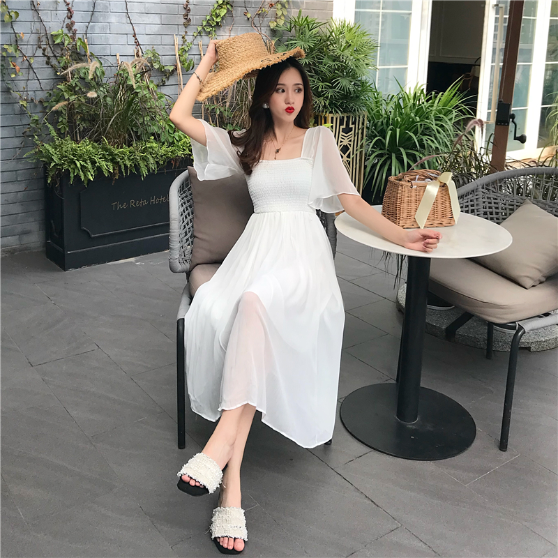 Korean Short Sleeve slim Chiffon Dress