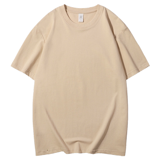 纯棉重磅t恤工作服定制印logo夏季圆领短袖团建班服文化衫男刺绣