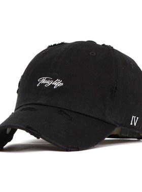 韩国代购Flipper棒球帽子男 秋冬遮阳做旧破洞韩版大号鸭舌帽潮女