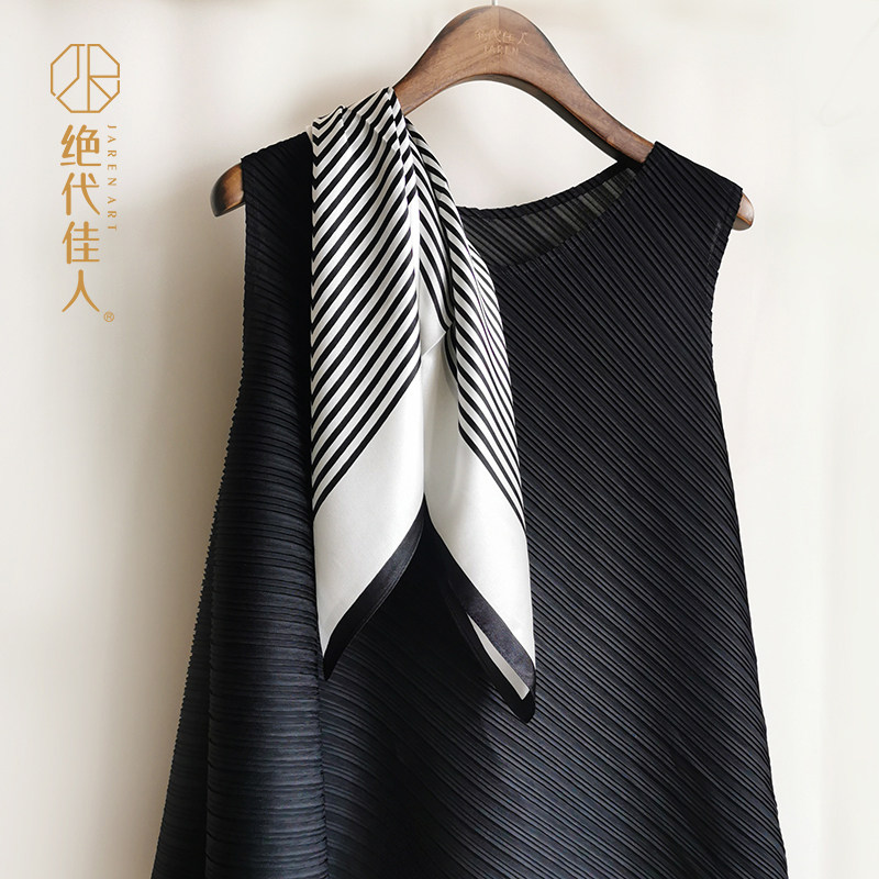 绝代佳人桑蚕丝丝巾女简约高级感小方巾通勤风时尚百搭领巾旗舰款