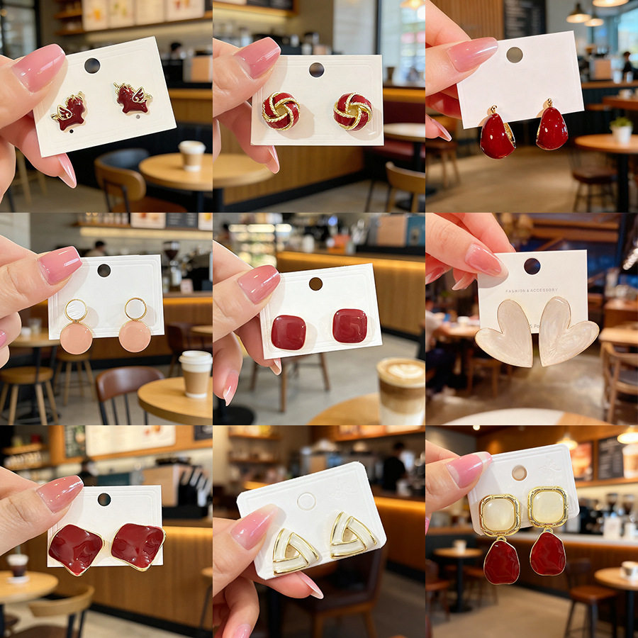 滴釉系列几何方形彩色女士耳钉 简约绿色复古韩版饰品耳饰,金属材料及制品,金属结构件,淘宝优惠券,粉丝福利购,淘宝优惠卷