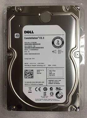 原装 DELL ST4000NM0023 0529FG 4T 7.2K 3.5 SAS 128M服务器硬盘