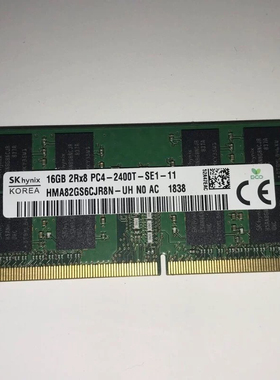 SK海力士现代16G 2RX8 PC-2400T笔记本内存DDR4 HMA82GS6CJR8N-UH
