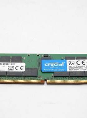 镁光/MT英睿达32GB 2RX4 2666V ECC REG CT32G4RFD4266四代内存条
