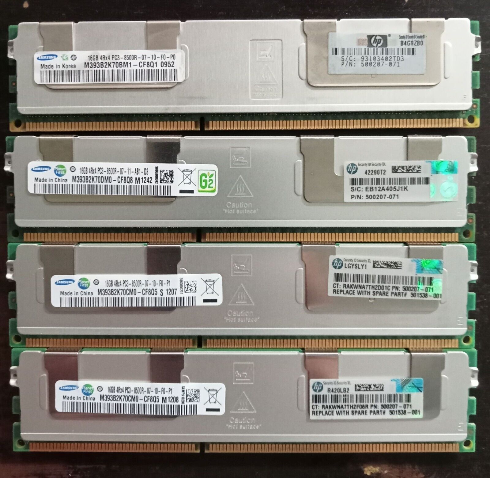 M393B2K70BM1-CF8Q1三星 16G 4RX4 PC3-8500R ECC DDR3 1066内存