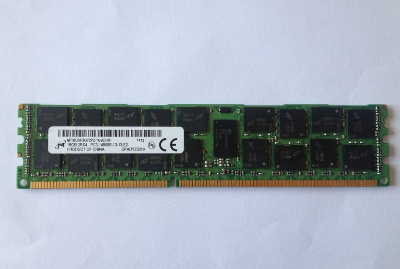 镁光 16G 2RX4 PC3-14900R DDR3 1866 ECC REG 服务器内存