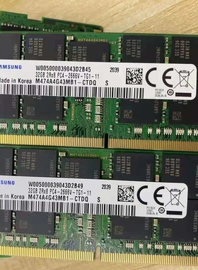 全新三星32G DDR4 2666 ECC M474A4G43MB1-CTDQ工作站笔记本内存