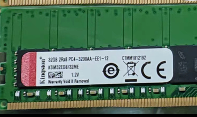 Kingston金士顿32G 2RX8 PC4-3200A纯ECC内存KSM32ED8/32ME