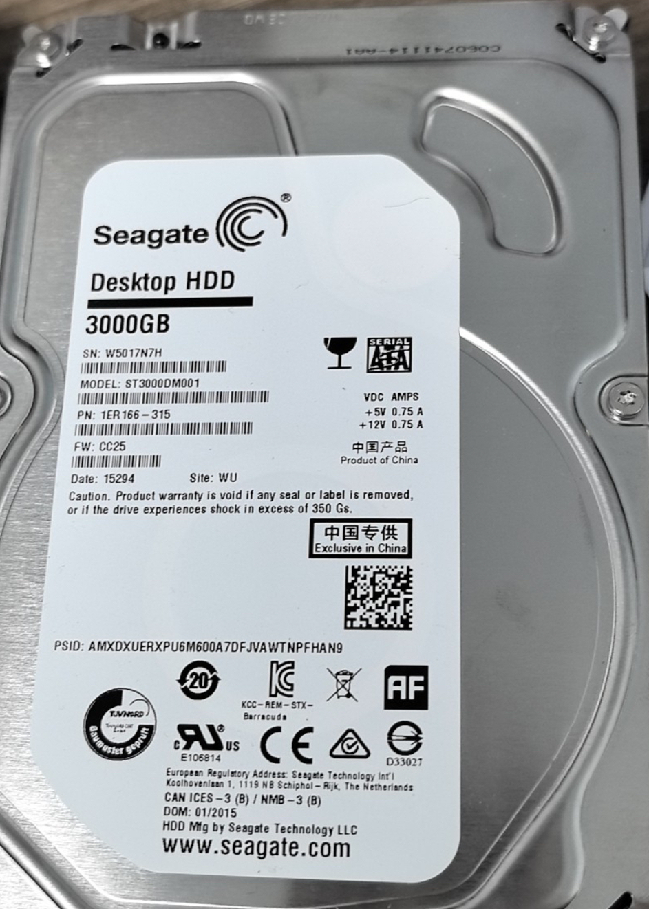 Seagate/希捷 ST3000VX000/DM001 双碟3