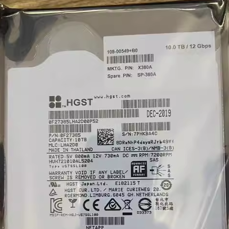 NetApp X380A-R6 X322A-R6 10T SAS FAS2650 3240 3250服务器硬盘