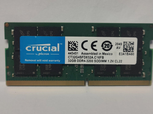 crucⅰal英睿达32GB DDR4-3200笔记本内存条CT32G4SFD832A.C16FB