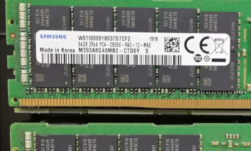 三星 64G DDR4 2RX4 2666V ECC REG服务器内存条M393A8G40MB2-CTD