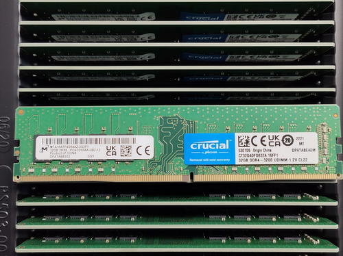 MT镁光32G 2Rx8 PC4-3200AA DDR4台式机内存MTA16ATF4G64AZ-3G2F1