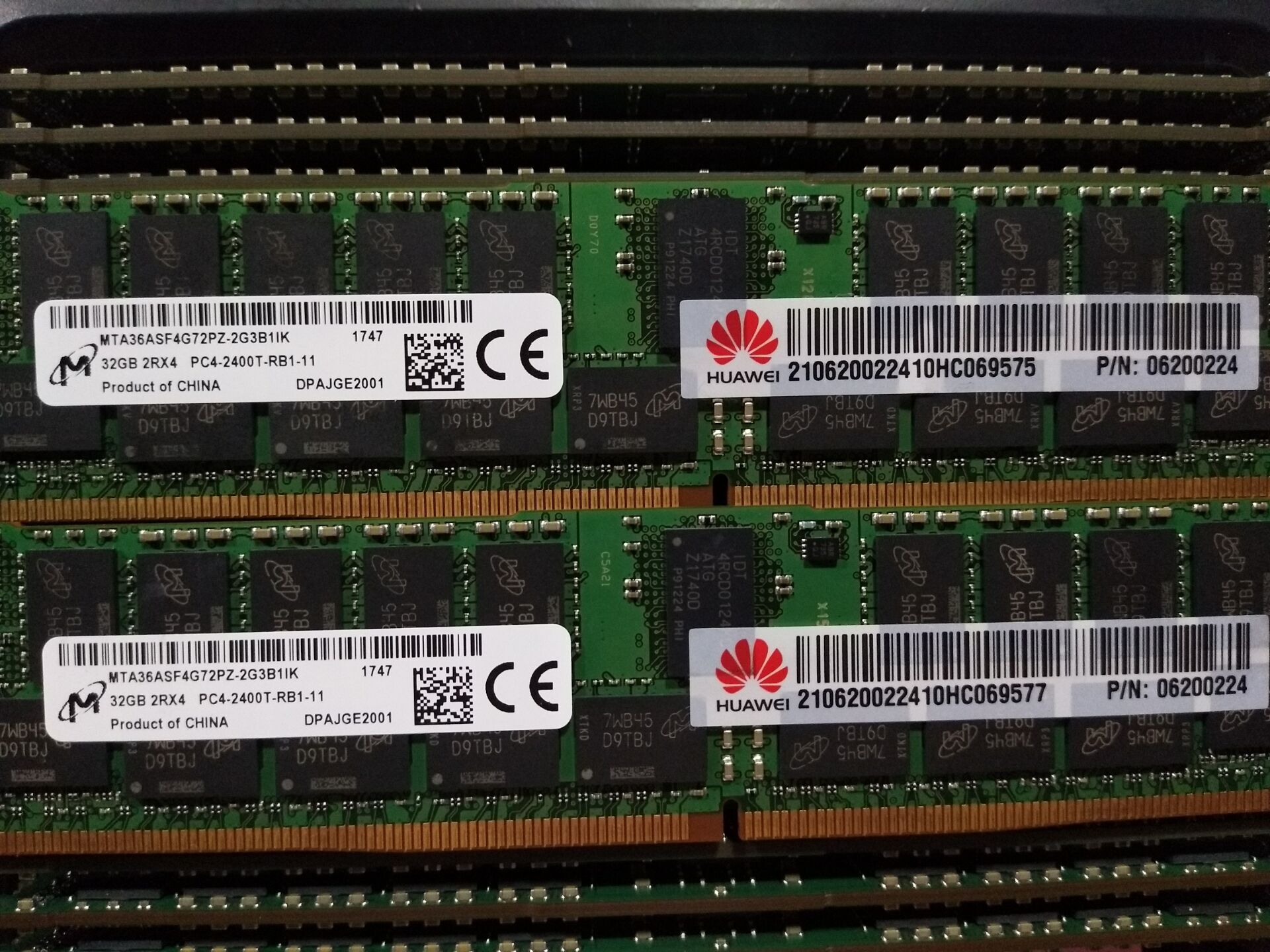 华为原装06200224 N24DDR405 32G 2RX4 PC4-2400T REG服务器内存