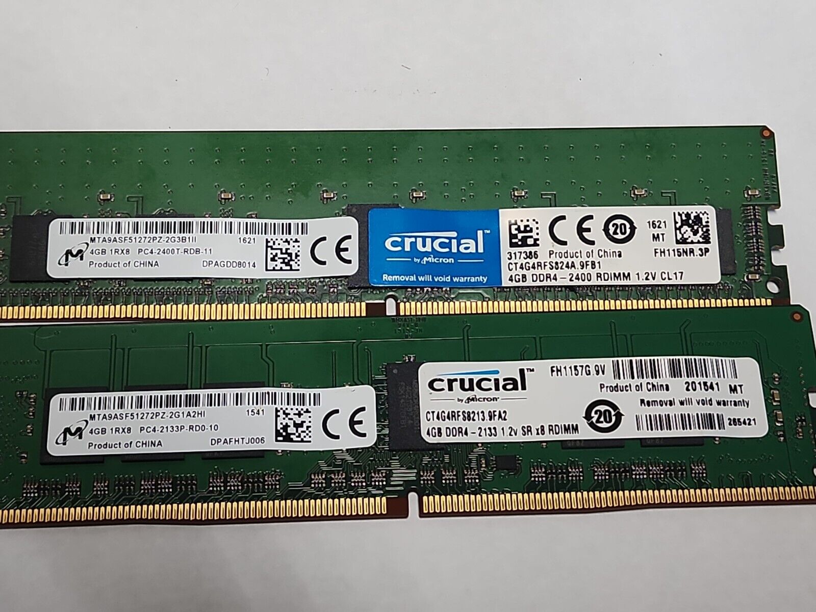 镁光 4G 1RX8 PC4-2400T-RDIMM 服务器内存 MTA9ASF51272PZ-2G3B1