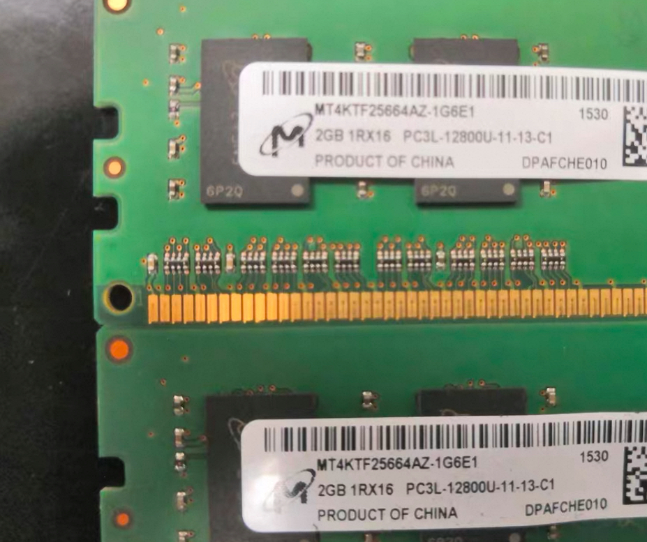 MT镁光2GB 2G 1RX16 PC3L-12800U PMT4KTF25664AZ-1G6E1 台式内存