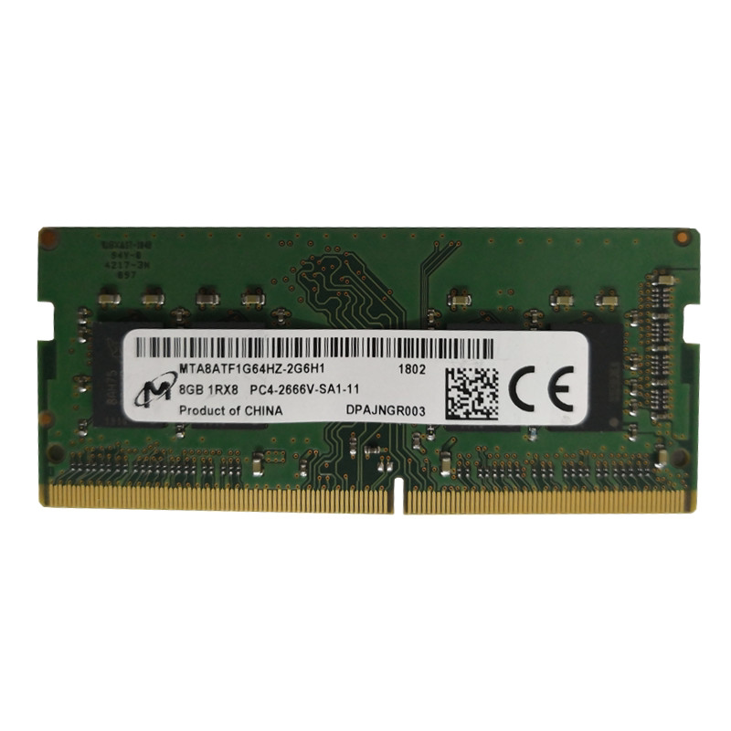 镁光 8gb 1rx8 pc4-2666v-sa1-11 mta8atf1g64hz-2g6h1笔记本内存
