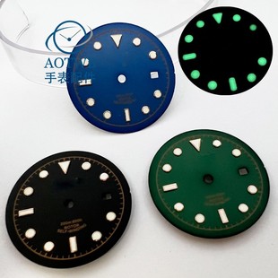 33.5mm黑绿蓝表盘适合NH35ETA2824 2836 PT5000  ST2130 机芯