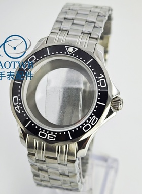 41mm不锈钢钢色表壳表带适合NH35 NH34 Miyota8215 DG3804机芯